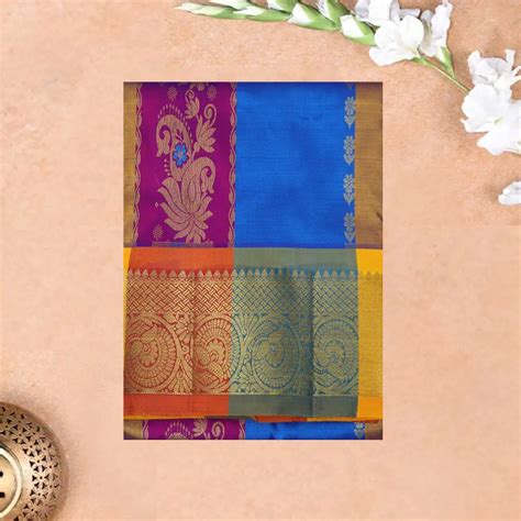 Multi Colour Floral Design Traditional Pattu Pavadai Material ...
