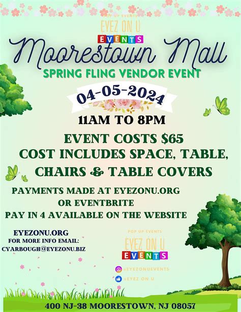 Moorestown Mall Spring Fling Vendor Event, 400 New Jersey 38,Moorestown ...