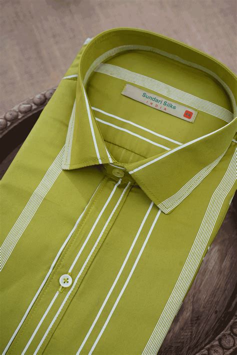 Assorted Green And Brown Set of 2 Size 44 Cotton Shirts – Sundari Silks