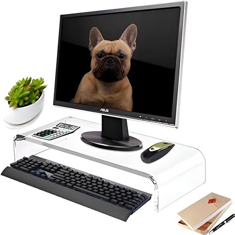 DYCacrlic Heavy Duty Ergonomic Clear Acrylic Computer Monitor Stand ...