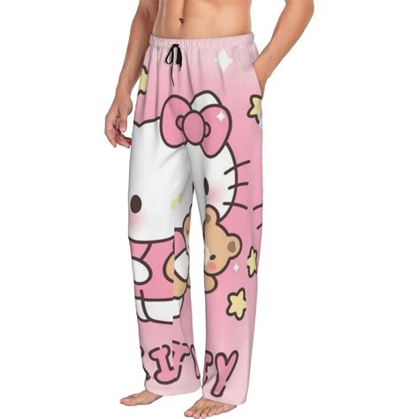 Mens Hello Kitty Pajama Pants Soft Lightweight Pajama Pants for Men ...