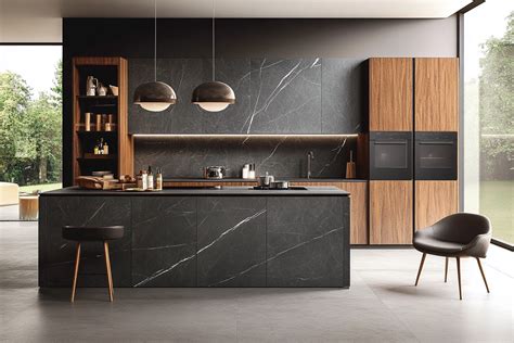 Modular Contemporary Wood And Grey Parallel Kitchen Design With Grey ...