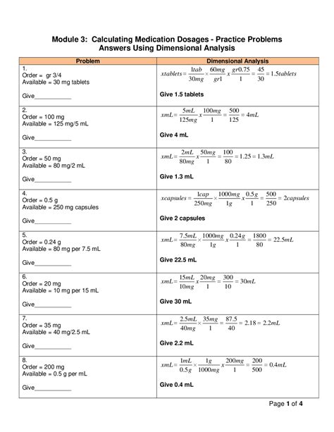 Calculating Medication Dosages - Practice Problems | Exercises ...