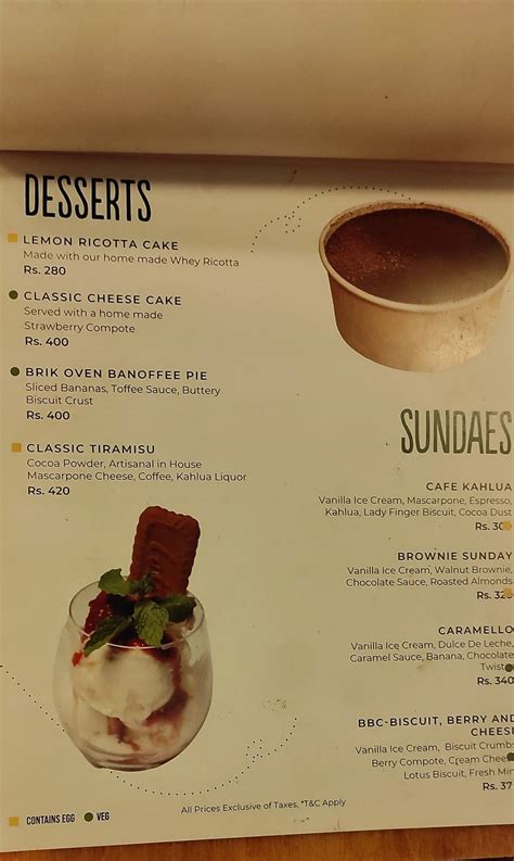 Menu at Brik Oven - Neapolitan Style Pizzas (Church Street), Bengaluru, 18