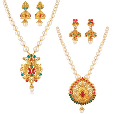 Buy Om Jewells Immitation Jewellery Combo Of 2 Flawless Traditional ...