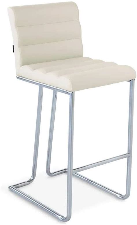 Buy Zuri Furniture Luna Counter Height Modern Bar Stool with Metal Base ...