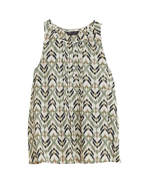 Buy Pure Cotton Printed Regular Fit Cami Top at Marks & Spencer