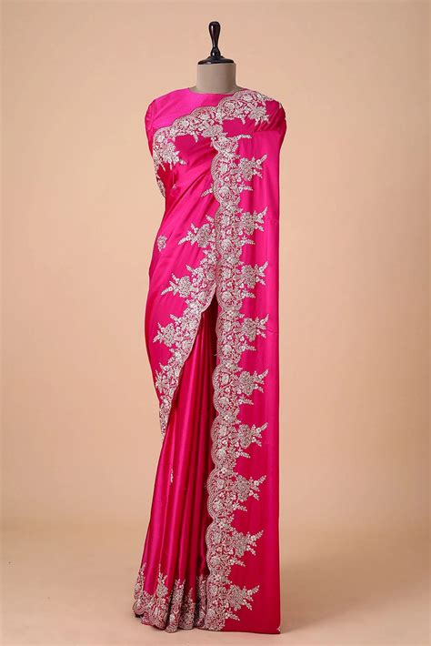 Sequence Work Pink Saree Embellished Saree – Vastra Shop