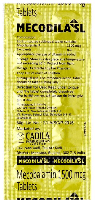 Mecodila Sl Tablet 10 - Uses, Side Effects, Dosage, Price | Truemeds