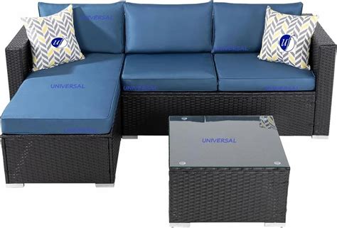 L Shape Sofa Set - UF Sofa set for outdoor L shape (Cream & Black ...