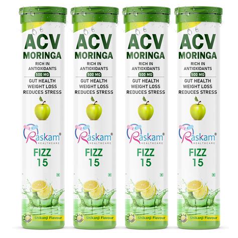 Raskam HEALTHCARE ACV Moringa 15 Effervescent Tablets Apple Cider ...