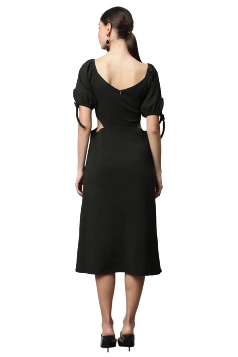 Green Off-Shoulder Waist Cut Bodycon Dress – Global Republic