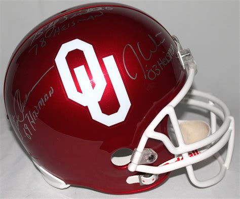 Oklahoma Heisman Winners Signed Full-Size Helmet with Billy Sims, Steve ...
