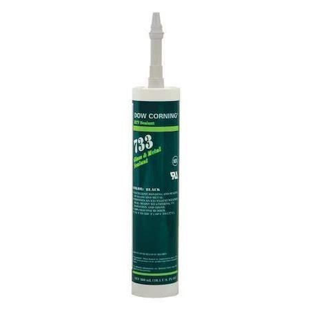 Dowsil Silicone Sealant, 10 oz, Cartridge, Black, Silicone Base, 733 ...