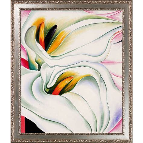 overstockArt Two Calla Lilies on Pink, 1928 by Georgia O'Keeffe Framed ...