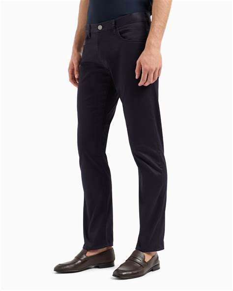 Regular-fit, five-pocket trousers in stretch cotton | Giorgio Armani