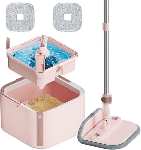 Amazon.com: KZKR Square Spin Mop and Bucket Set with Self Separation ...