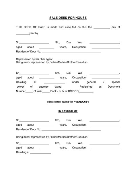 SALE DEED FOR House 2 - AAasaaaaaa - SALE DEED FOR HOUSE THIS DEED OF ...