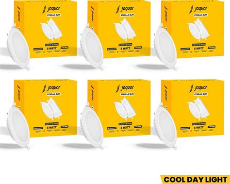 Jaquar Strella Slim 5W Round Recess Down Light - Cool White (Pack of 6 ...