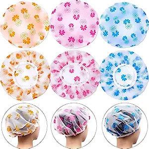 MOBISO Pack of 3 Shower Cap Reusable Waterproof Women&Girls Spas,Salons ...