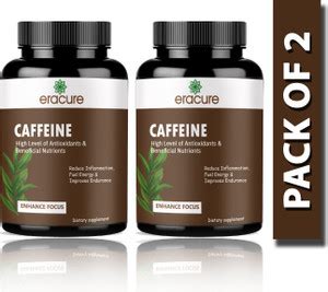 EraCure Caffeine 200mg Supports Focus, Energy, Endurance Tablets (K188 ...