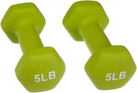 AmazonBasics-Neoprene-Dumbbells-5-Pound-Set-of-2-Green