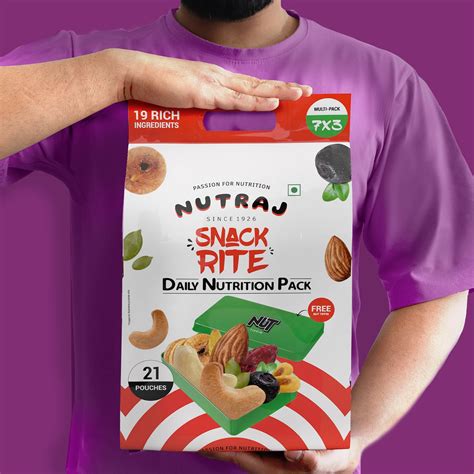 Nutraj Snackrite Trail Mix Combo: 21 Pouches, 7 Varieties + FREE Nut T