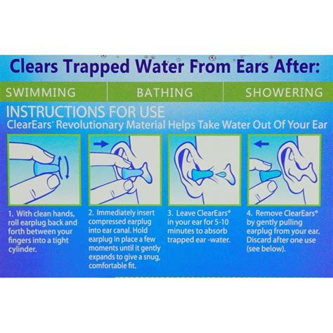 CIRRUS CLEAR EARS Patented Trapped Ear Water Absorbing Removal Earplugs