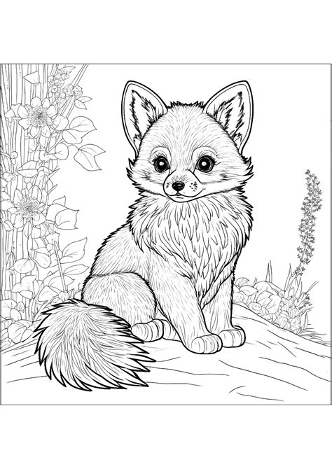 Easy Fox Coloring Pages