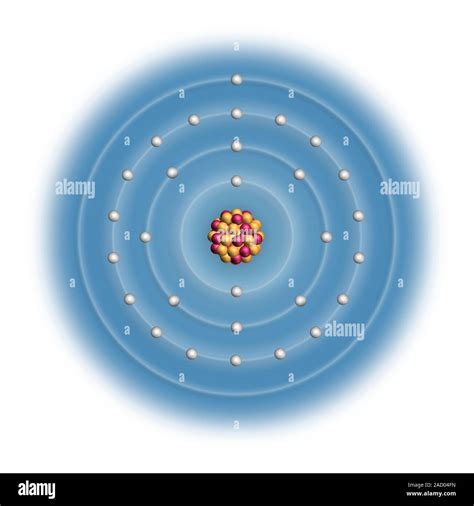 Copper (Cu). Diagram of the nuclear composition and electron ...