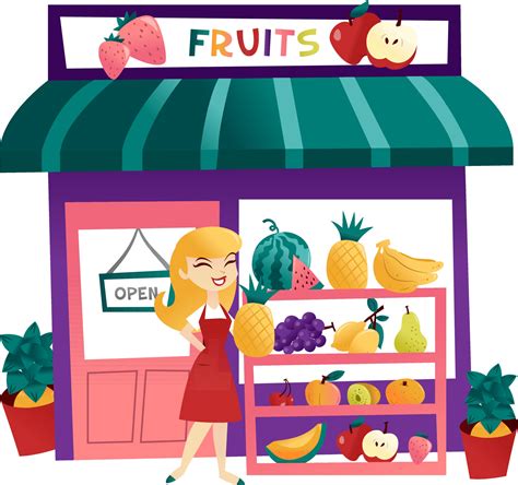 Fruit Shop Cartoon 的图像结果