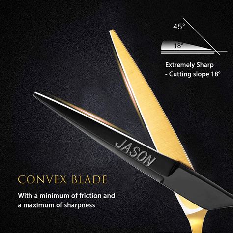 JASON 6'' Professional Barber Shears 440C Japanese Stainless Steel ...