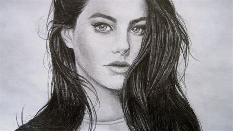 Download wallpaper eyes, look, girl, face, hair, pencil, painting, Kaya ...