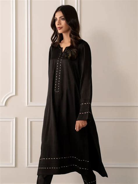 Buy Black Cotton Kurta with Pants- Set of 2 | KAPDD06/KNP1 | The loom