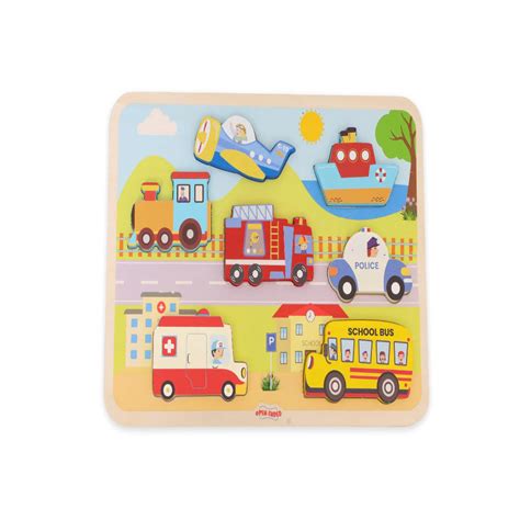 Open Ended Chunky Puzzle New Design - Vehicles (Includes - 7 Chunky se ...