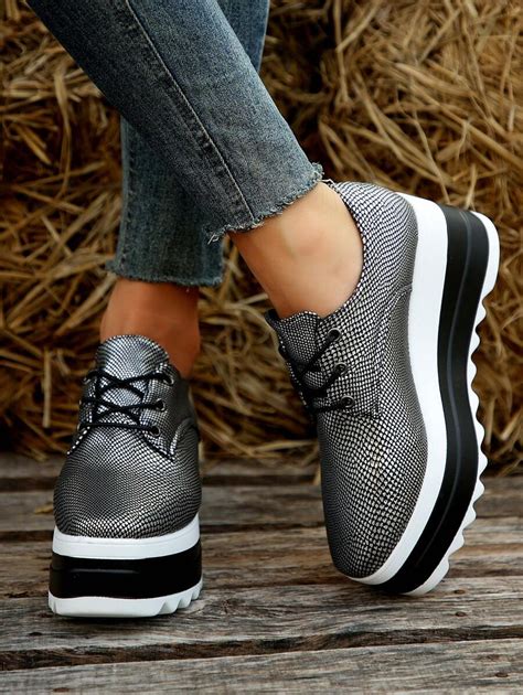 Women's Platform Wedge Heels & Thick Sole Shoes With Square Toe And ...