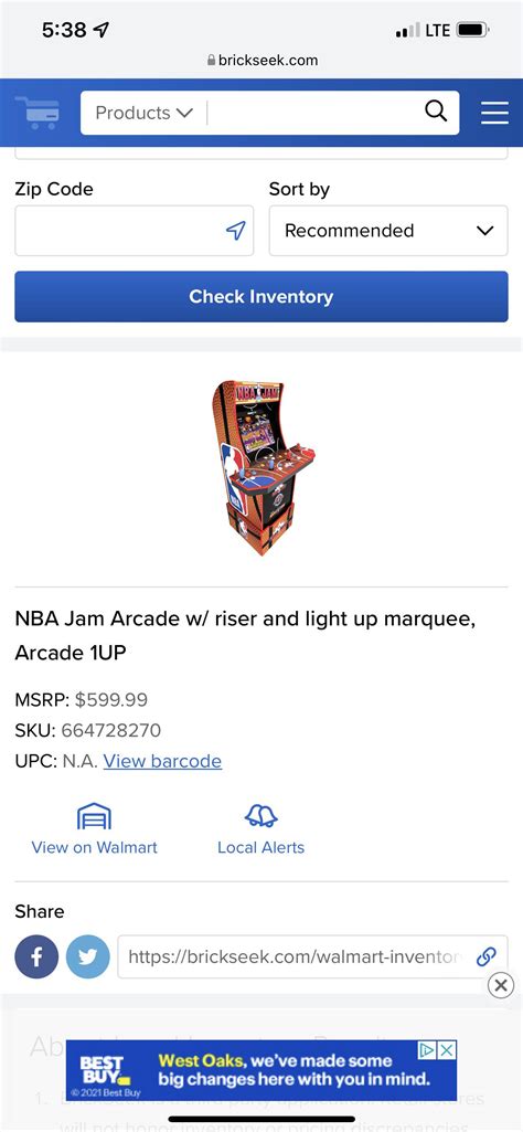 Brickseek has raised the Walmart NBA Jam price from 400 to 600. Noticed ...