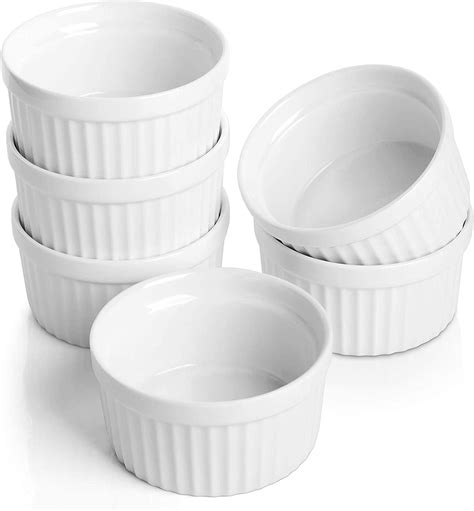Amazon.com: Samsle 6 oz Ramekins Set of 6, Porcelain Ramekins Dishes ...