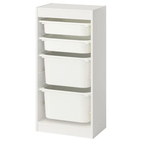 TROFAST storage combination with boxes, white/white, 46x30x95 cm (181 ...