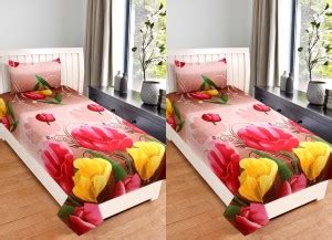Sawariyatextile Cotton Single Fitted & Flat 180 TC 3D Printed Bedsheet ...