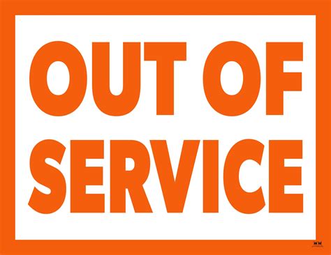 Out Of Service Signs - 25 FREE Printables | Printabulls