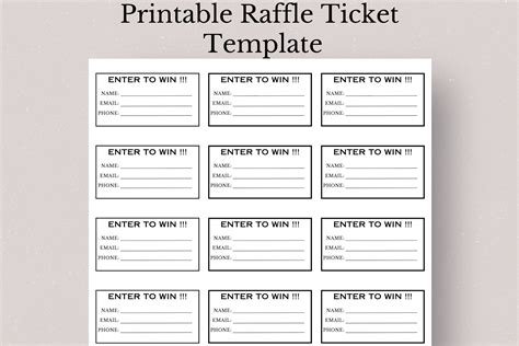 Printable Raffle Ticket Template (PDF Download) | Raffle tickets ...