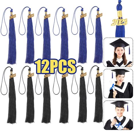 Black Graduation Cap Blue Tassel