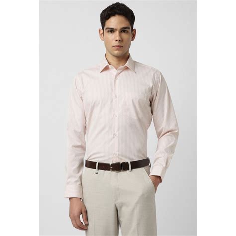 Buy Van Heusen Men Light Peach Full Sleeves Shirt Online