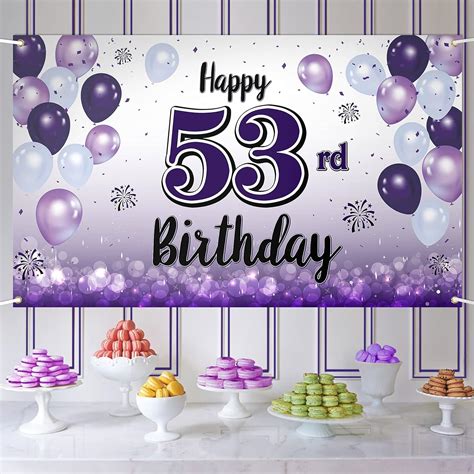 LASKYER Happy 53rd Birthday Purple Large Banner - Cheers to 53 Years ...