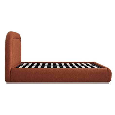 Luella Upholstered Wooden Plinth Base Storage Bed, Rust Boucle | daals