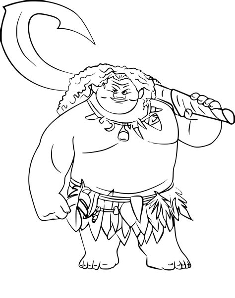 Moana Maui Coloring Pages at GetColorings.com | Free printable ...