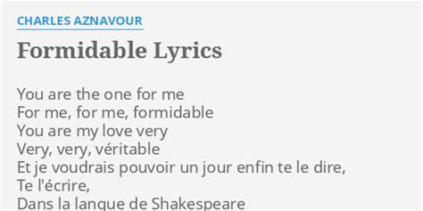 Chanson Formidable Aznavour Paroles 的图像结果