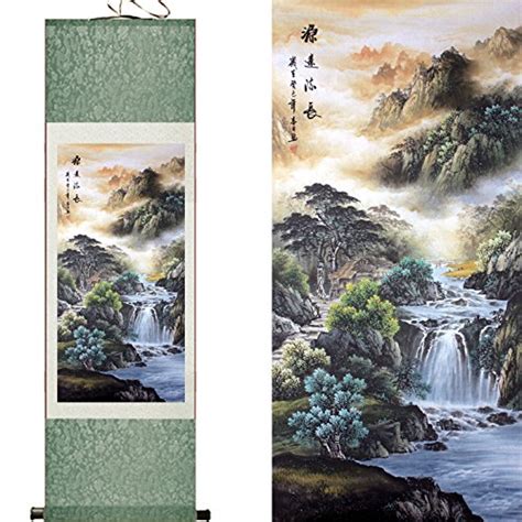 TANG DYNASTY(TM) Silk Chinese Painting Landscape Home Decorate ...