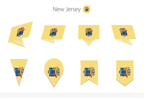 New Jersey US State flag collection, eight versions of New Jersey ...